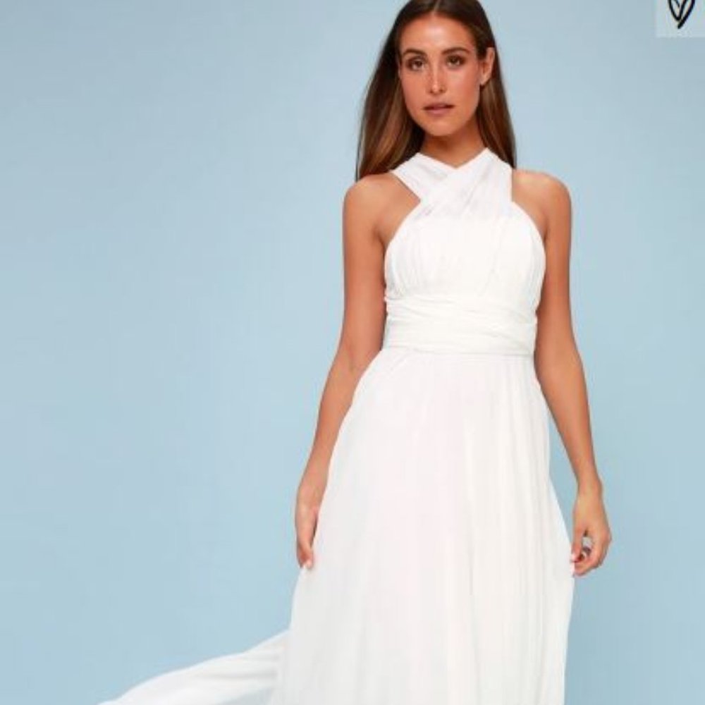 Magical Evening White Convertible Maxi Dress